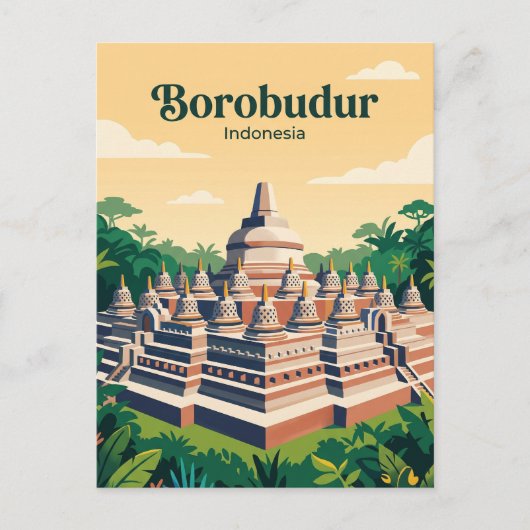 Borobudur Indonesië Briefkaart (Voorkant)
