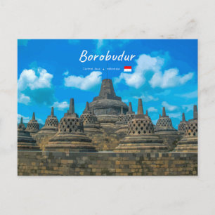 Borobudur, Indonesië - Oude Boeddhistische Tempel Briefkaart