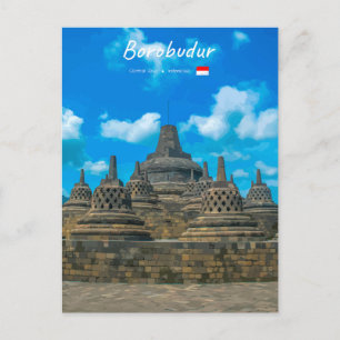 Borobudur, Indonesië - Oude Boeddhistische Tempel Briefkaart