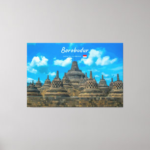 Borobudur, Indonesië - Oude Boeddhistische Tempel Canvas Afdruk