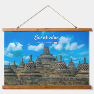 Borobudur, Indonesië - Oude Boeddhistische Tempel Hangend Wandkleed