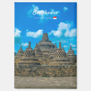 Borobudur, Indonesië - Oude Boeddhistische Tempel Magneet
