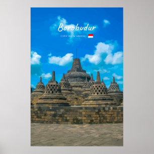 Borobudur, Indonesië - Oude Boeddhistische Tempel Poster