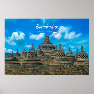 Borobudur, Indonesië - Oude Boeddhistische Tempel Poster