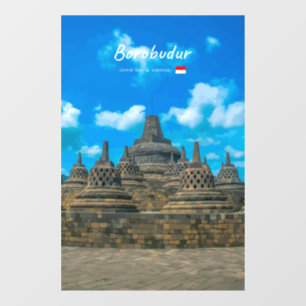 Borobudur, Indonesië - Oude Boeddhistische Tempel Raamsticker