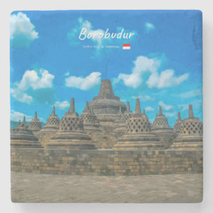 Borobudur, Indonesië - Oude Boeddhistische Tempel Stenen Onderzetter