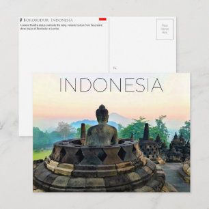 Borobudur, Indonesië Reisansichtkaart Briefkaart
