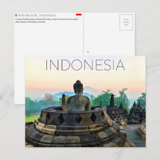 Borobudur, Indonesië Reisansichtkaart Briefkaart