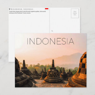 Borobudur, Indonesië Reisansichtkaart Briefkaart