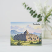 Borobudur Indonesië reizen Briefkaart (Staand voorkant)