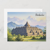 Borobudur Indonesië reizen Briefkaart (Voorkant / Achterkant)
