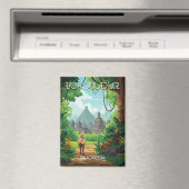 Borobudur Indonesië Unesco  Retro reizen Magneet (Insitu (Vaatwasser))