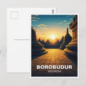 Borobudur Indonesië UNESCO Werelderfgoed Reizen Briefkaart (Voorkant / Achterkant)