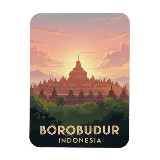 Borobudur Indonesië UNESCO Werelderfgoed Reizen Magneet (Verticaal)
