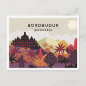 Borobudur Magelang Indonesia travel illustration Briefkaart (Voorkant)