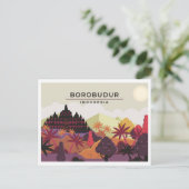 Borobudur Magelang Indonesia travel illustration Briefkaart (Staand voorkant)