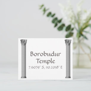 Borobudur Tempel Breedtegraad Lengtegraad  Briefkaart