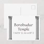 Borobudur Tempel Breedtegraad Lengtegraad  Briefkaart (Voorkant / Achterkant)