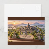Borobudur Tempel Briefkaart (Voorkant / Achterkant)