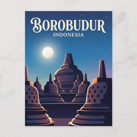 Borobudur Tempel Indonesië Briefkaart (Voorkant)