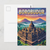 Borobudur Tempel Indonesië Briefkaart (Voorkant / Achterkant)