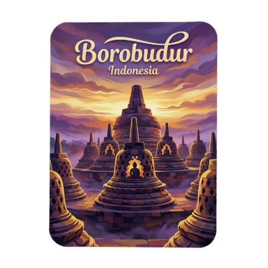 Borobudur Tempel Indonesië Magneet (Verticaal)