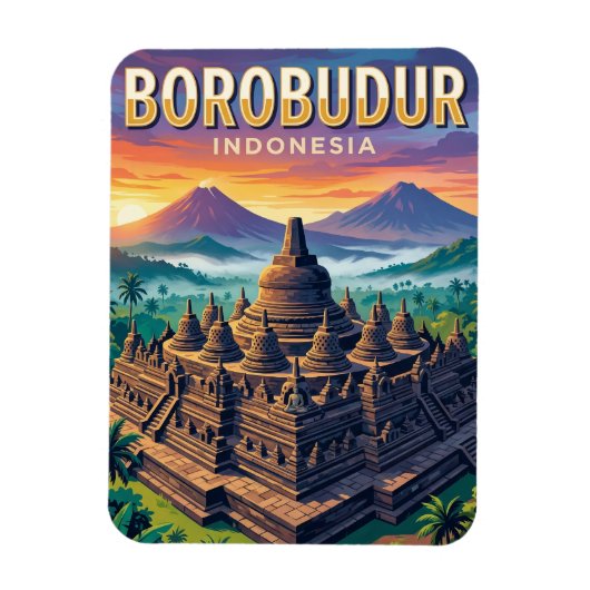 Borobudur Tempel Indonesië Magneet (Verticaal)