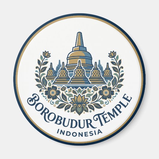 Borobudur Tempel Indonesië Magneet (Voorkant)