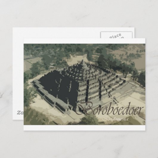 Borobudur Temple Screnary Briefkaart (Voorkant / Achterkant)
