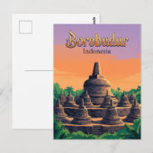 Borobudurtempel Indonesië Briefkaart (Voorkant / Achterkant)