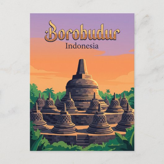 Borobudurtempel Indonesië Briefkaart (Voorkant)