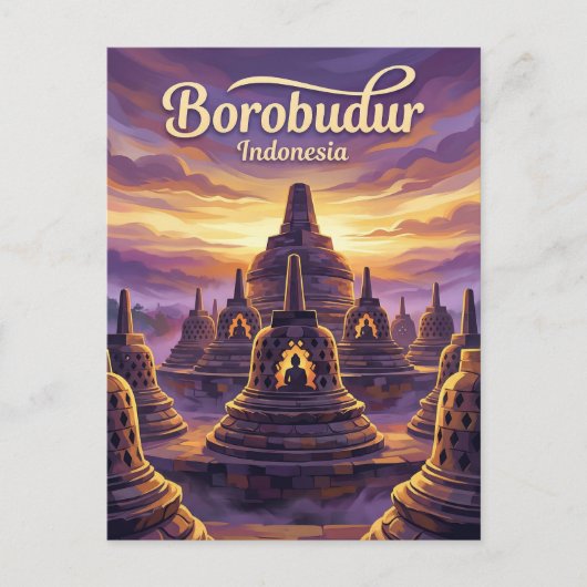 Borobudurtempel Indonesië Briefkaart (Voorkant)