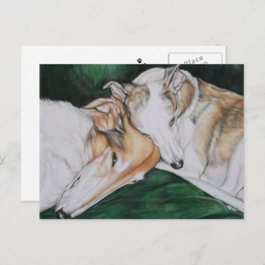 Boroi en Whippet Dlog Art Briefkaart (Voorkant / Achterkant)