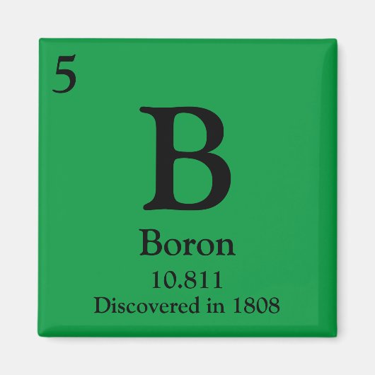 Boron periodiek systeem magneet (Voorkant)
