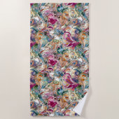 Boroque bloemmotief strandlaken (Voorkant)