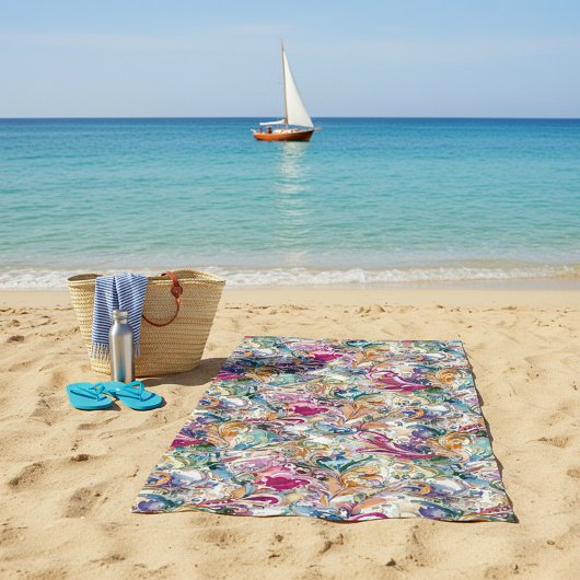 Boroque bloemmotief strandlaken