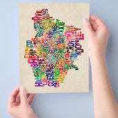 Boroughs of London Typography Text Map Flyer (Hand)