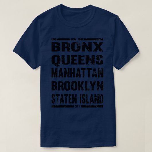 Boroughs of New York T-shirt (Design voorkant)