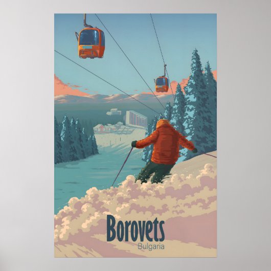 Borovets Bulgarije Skigebied Reisposter Poster (Voorkant)