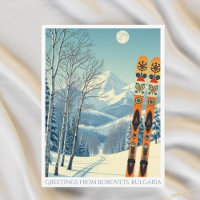 Borovets, Bulgarije skivakantie retro Briefkaart