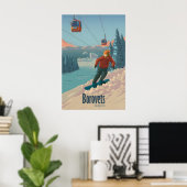 Borovets Bulgarije Snowboarden Reisposter Poster (Thuiskantoor)