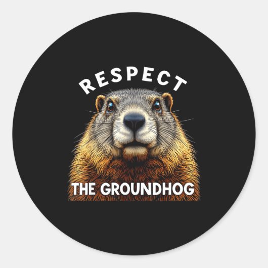 Borp-dag Respecteer de bosmarmot _2 Ronde Sticker (Voorkant)