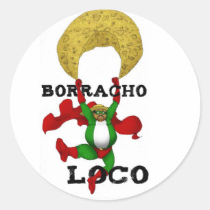 Borracho Loco-Sticker Ronde Sticker