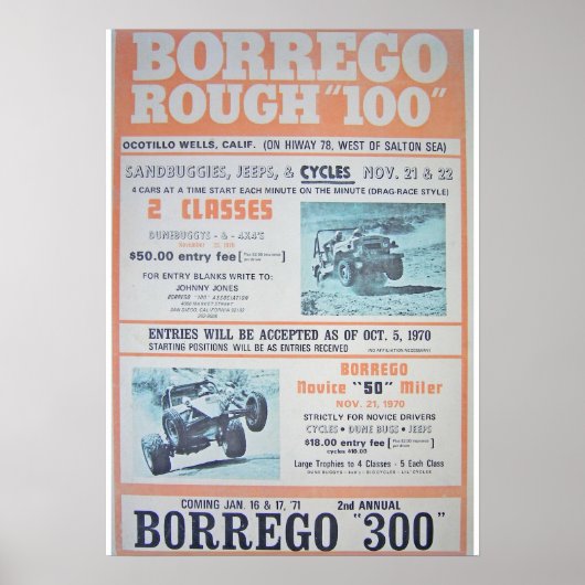 Borrego Rough 100 Race Poster (Voorkant)