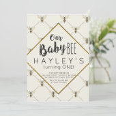  borrelbarbeel Baby eerste verjaardag Kaart (Staand voorkant)