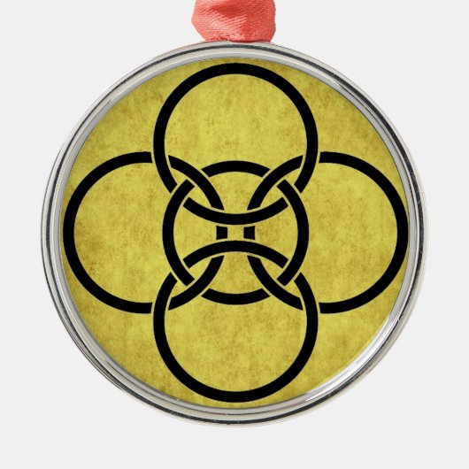 Borrogemiddelde kruisingen metalen ornament (Voorkant)