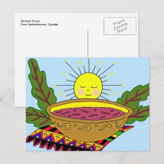 Borsch Power Ukraine Folk Art Briefkaart (Voorkant / Achterkant)