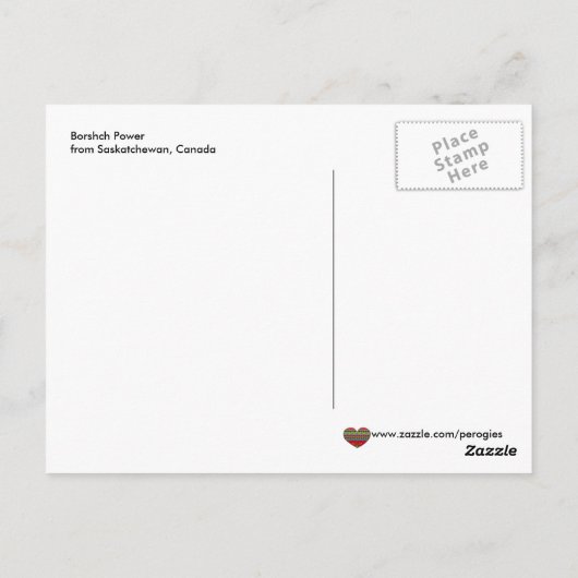 Borsch Power Ukraine Folk Art Briefkaart (Achterkant)