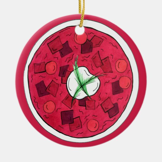 Borscht Eastern European Red Beet Beet Soup Keramisch Ornament (Voorkant)