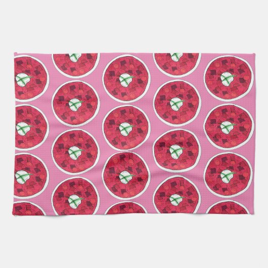 Borscht Eastern European Red Beet Beet Soup Theedoek (Horizontaal)